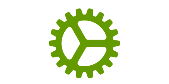 grünes Icon eines Zahnrades